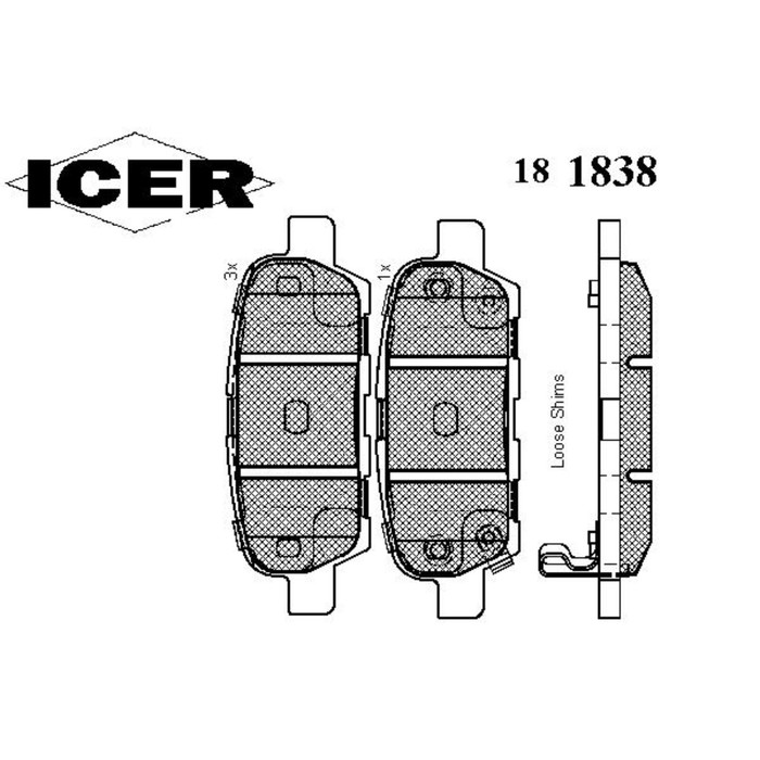 Колодки тормозные ICER 181838