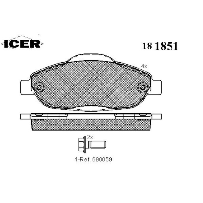 Колодки тормозные ICER 181851