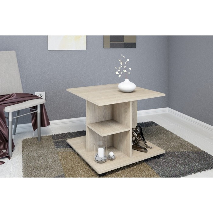 Стол журнальный "Тристан", 500х500х700 мм, цвет ясень шимо светлый