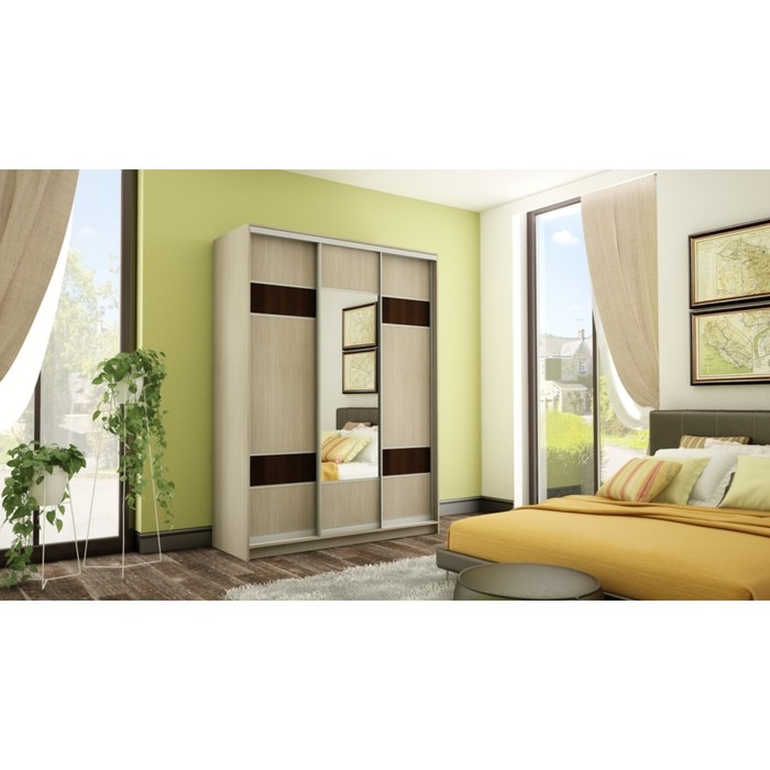 Шкаф-купе "Комфорт №8", 1400х600х2300 мм, цвет ясень шимо светлый