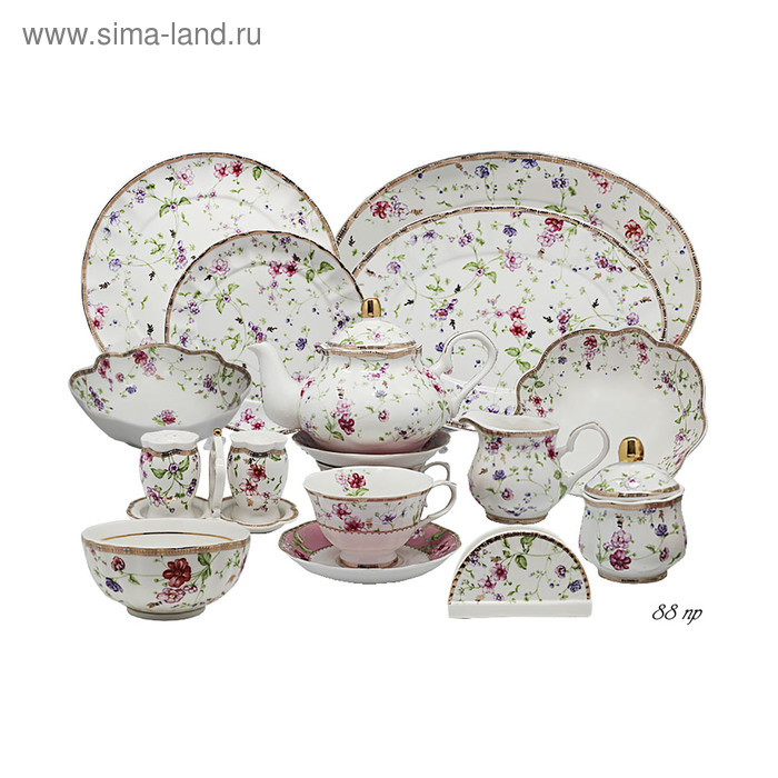 Обеденный сервиз Lenardi «Розали», 88 предметов чайно столовый сервиз lenardi флоренс 88 предметов