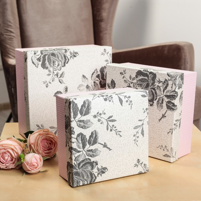 Набор коробок 3в1, 23,5 х 23,5 х 10,5 - 18 х 18 х 9 см