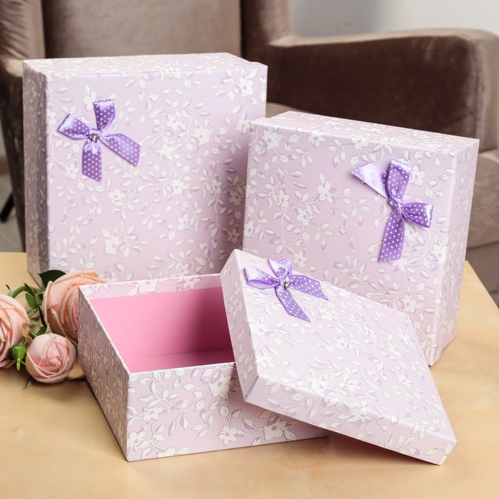 Набор коробок 3в1, 23,5 х 23,5 х 10,5 - 18 х 18 х 9 см