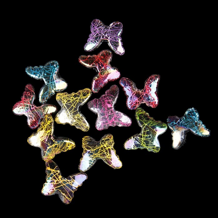 Набор бусин для творчества пластик "Бабочки хамелеон" 16 гр 1,8 см