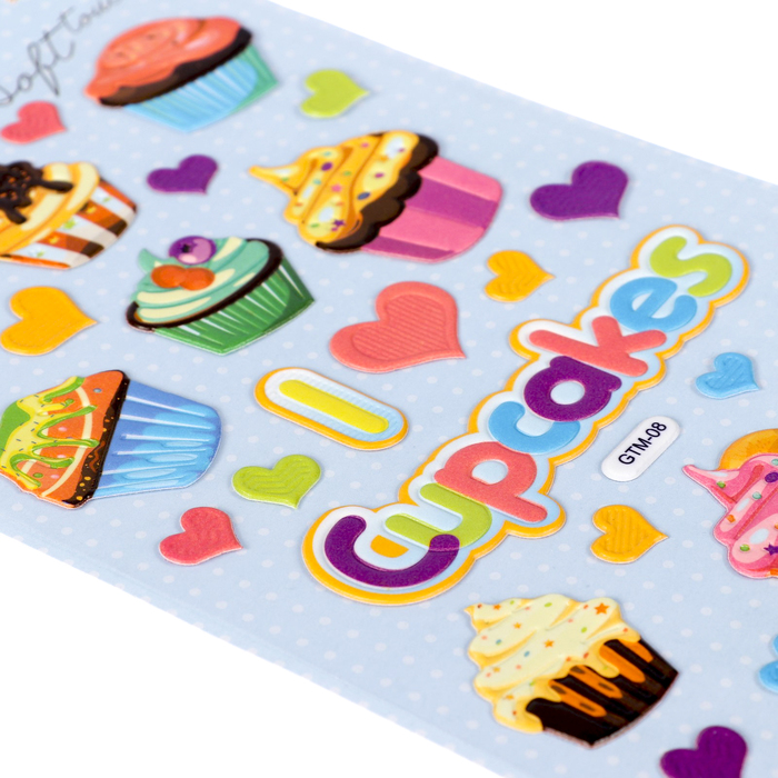 Наклейка пластик с золотом "Десерты" МИКС 23,5х12,5 см