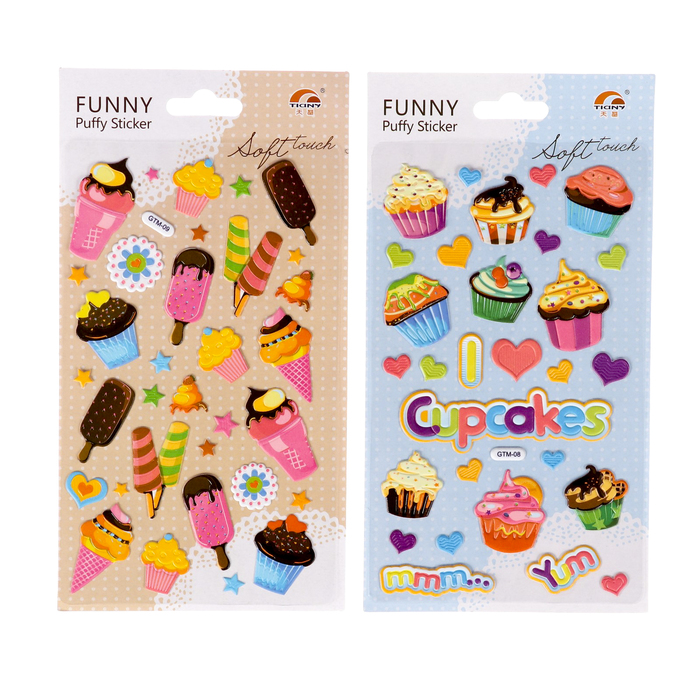 Наклейка пластик с золотом "Десерты" МИКС 23,5х12,5 см