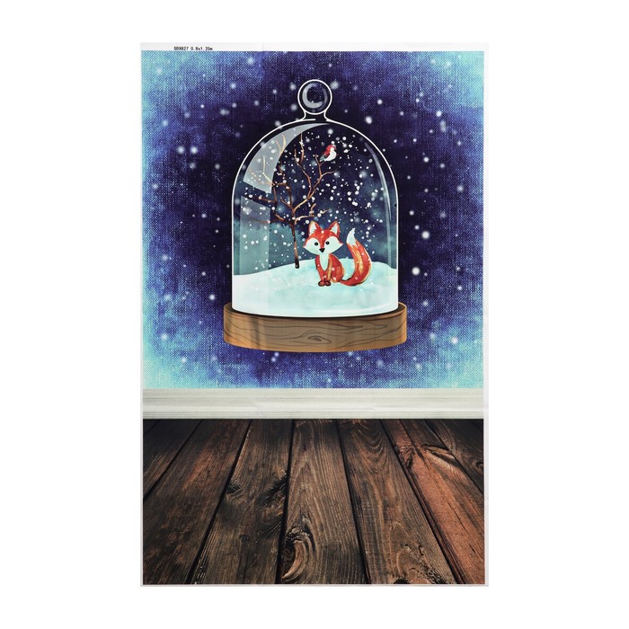 Фотофон винил "Лисёнок" стена+пол 125х80 см