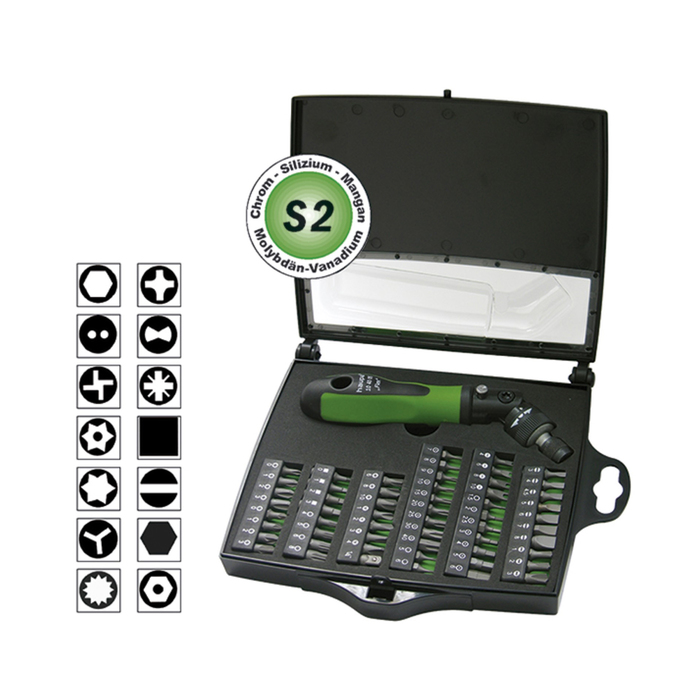 Отвёртка Haupa 104006, с набором бит, трещеточный механизм, 58 шт.