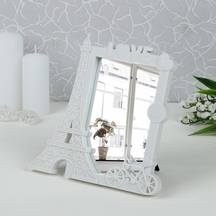 Зеркало на подставке «Париж», прямоугольное, цвет белый