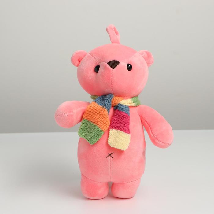 Мягкая игрушка "Медведь в шарфе" цвет серый