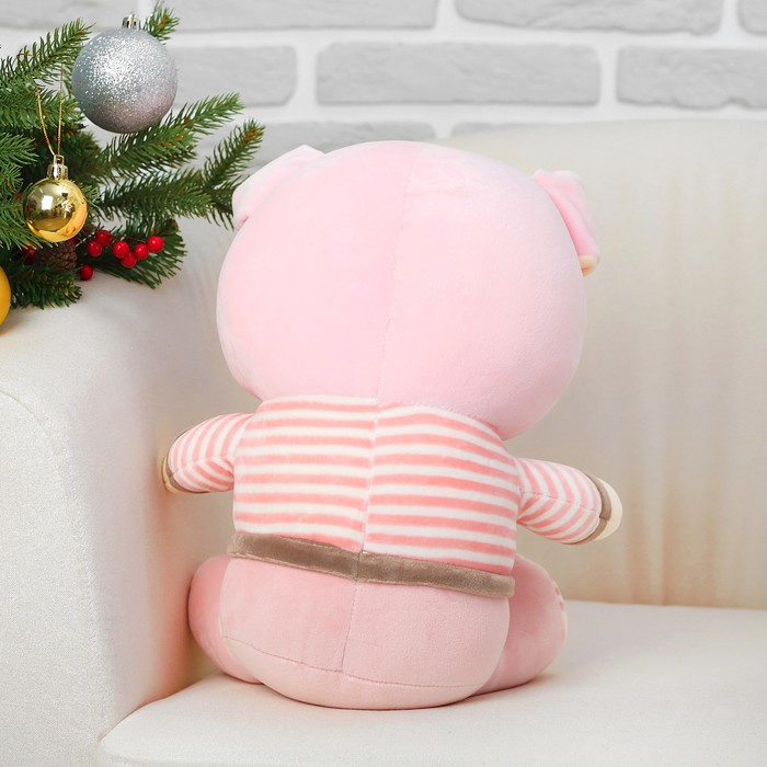 Мягкая игрушка "Хрюн" в полосатой футболке, с галстуком