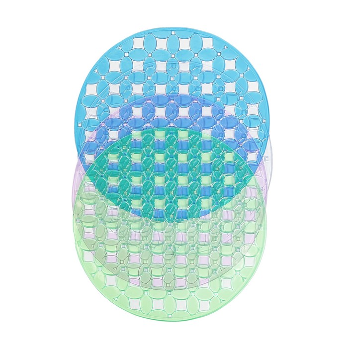 Коврик в раковину "Листья" 29х29 см, прозрачный, цвет МИКС