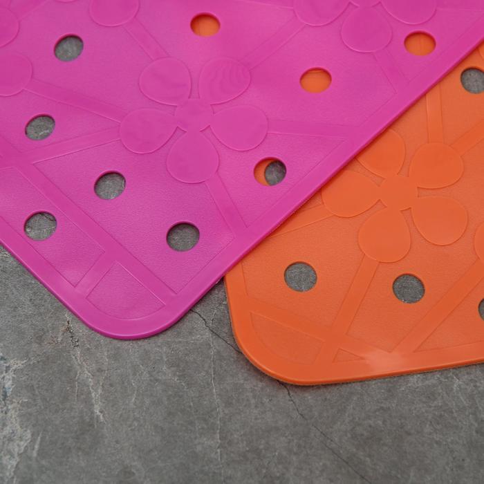 Коврик в раковину "Цветы" 30х26 см, цвет МИКС