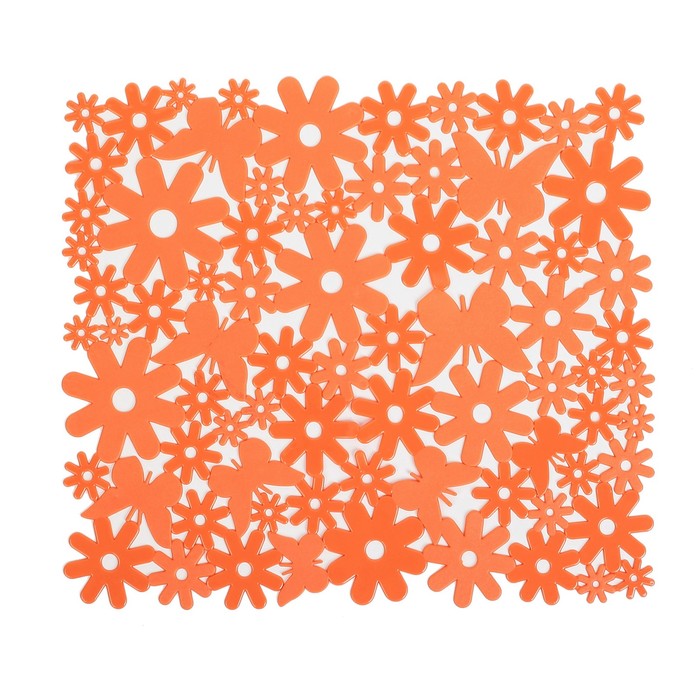 Коврик в раковину "Полянка" 29,5х26,5 см, цвет МИКС