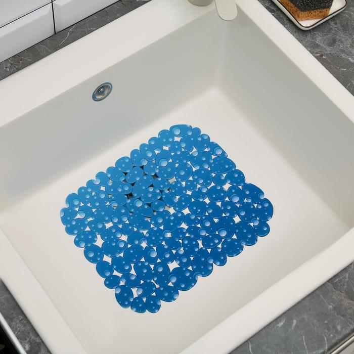 Коврик в раковину "Пузыри" 29,5х25 см, прямоугольный