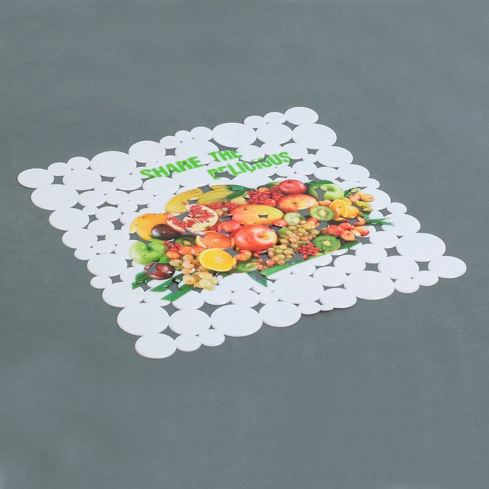 Коврик в раковину "Фрукты" 29х28,5 см, рисунок МИКС