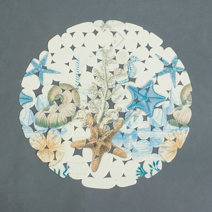 Коврик в раковину "Звезды" 29х29 см, круглый