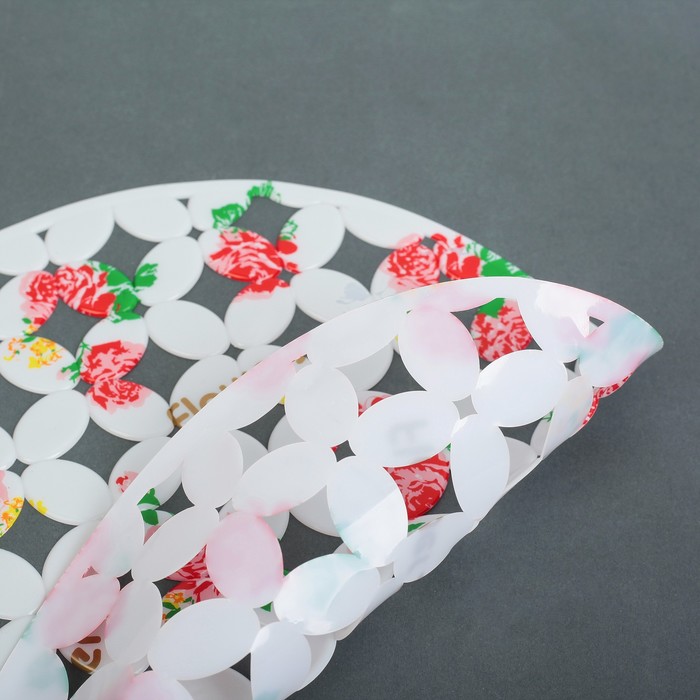 Коврик в раковину "Розы" 29х29 см, цвет МИКС