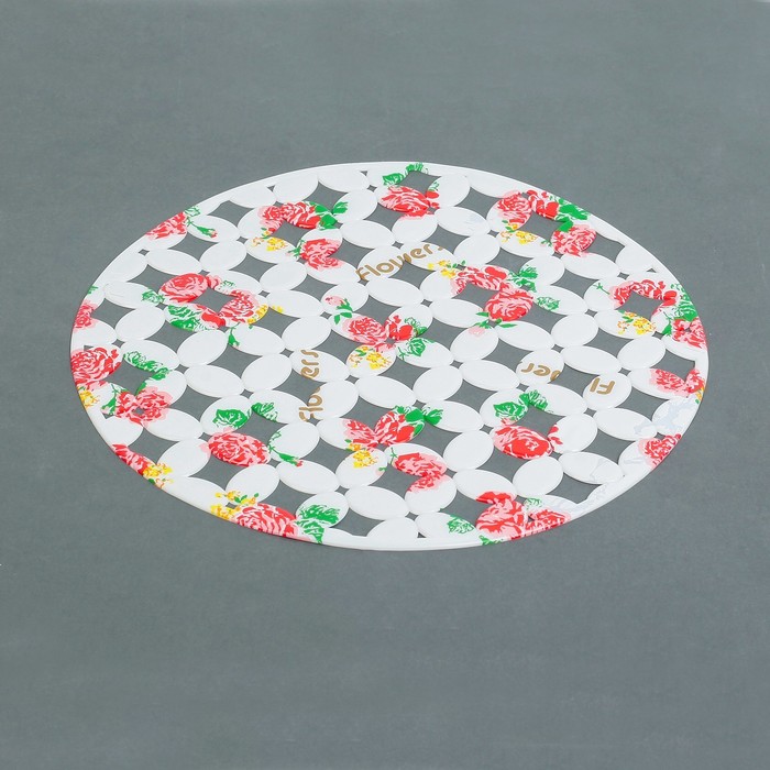 Коврик в раковину "Розы" 29х29 см, цвет МИКС