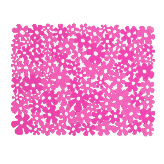 Коврик в раковину "Полянка" 30х23 см, цвет МИКС