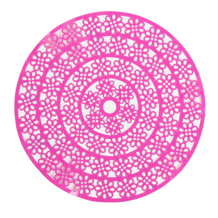 Коврик в раковину "Цветочки" 29х29 см, цвет МИКС