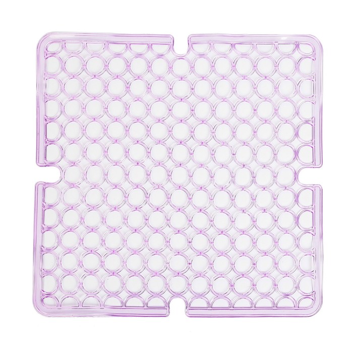 Коврик в раковину "Кольца" 29,5х28,5 см, прозрачный, цвет МИКС