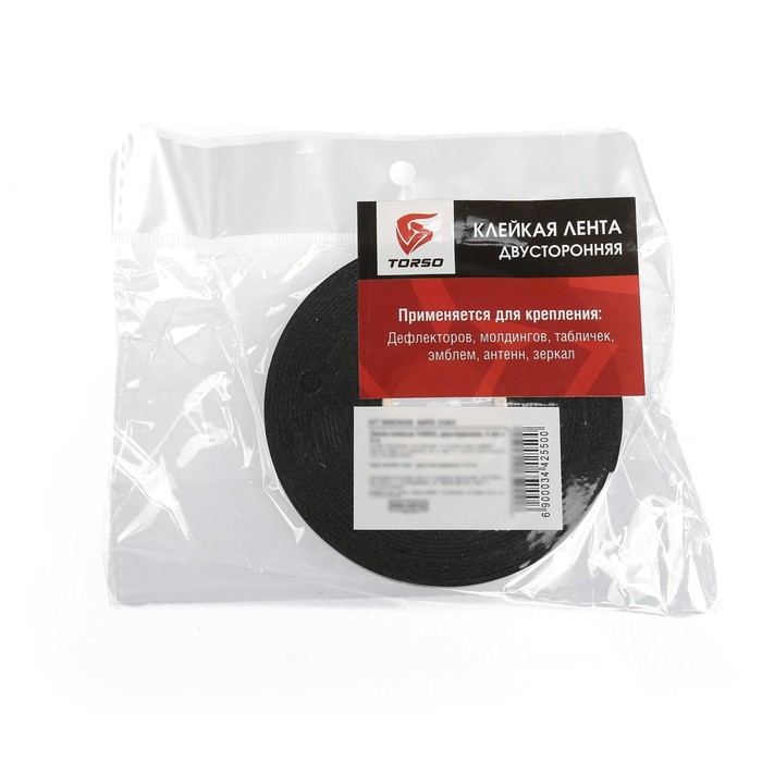Лента клейкая TORSO, двусторонняя, 4 мм x 5 м