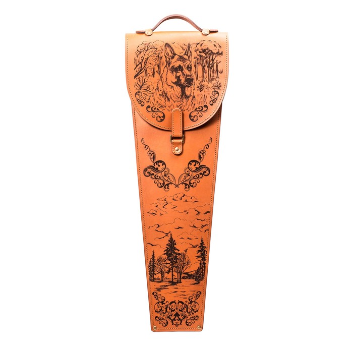 Шампуры подарочные 6 шт. «Собака» в колчане из натуральной кожи