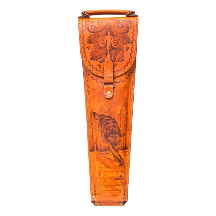 Мангал сборный изнержавеющей стали сдекоративныминаконечниками излатуни вчехле изнатуральной кожи