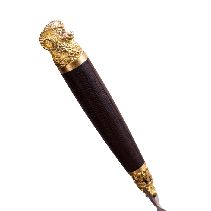 Шампуры 6 шт. «Разные звери» с рукоятью из венге и латуни