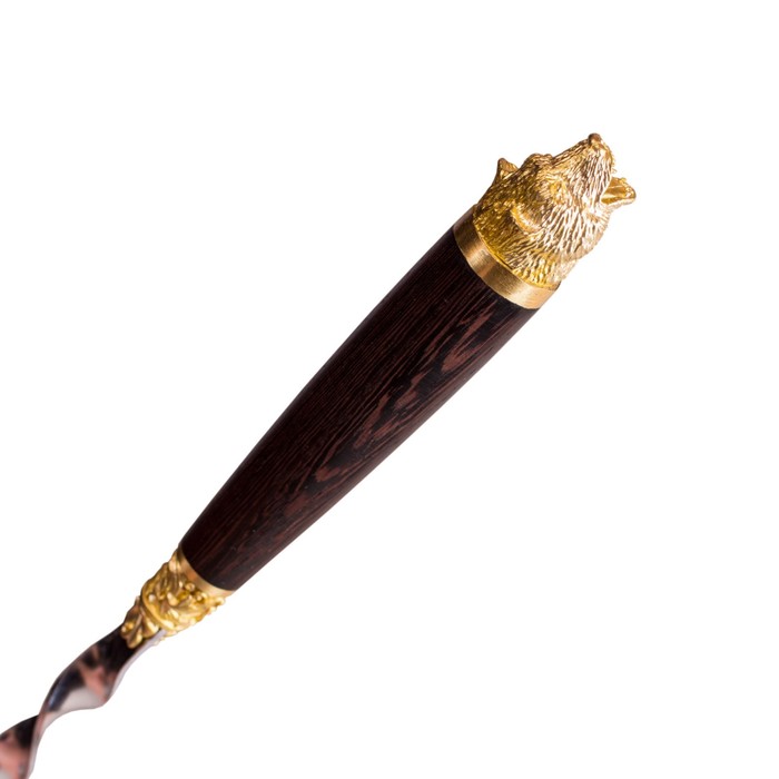 Шампуры 6 шт. «Разные звери» с рукоятью из венге и латуни