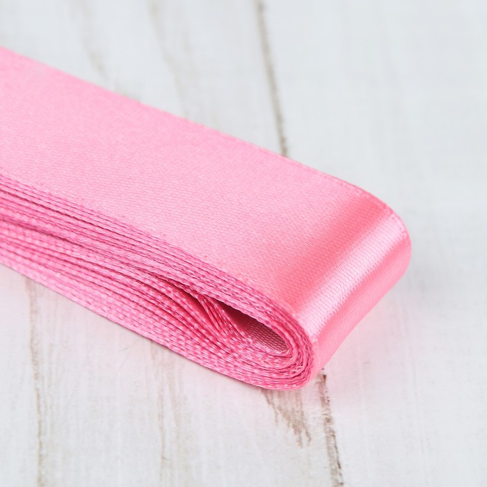 Лента атласная, 25мм, 5,4м, №005, цвет розовый