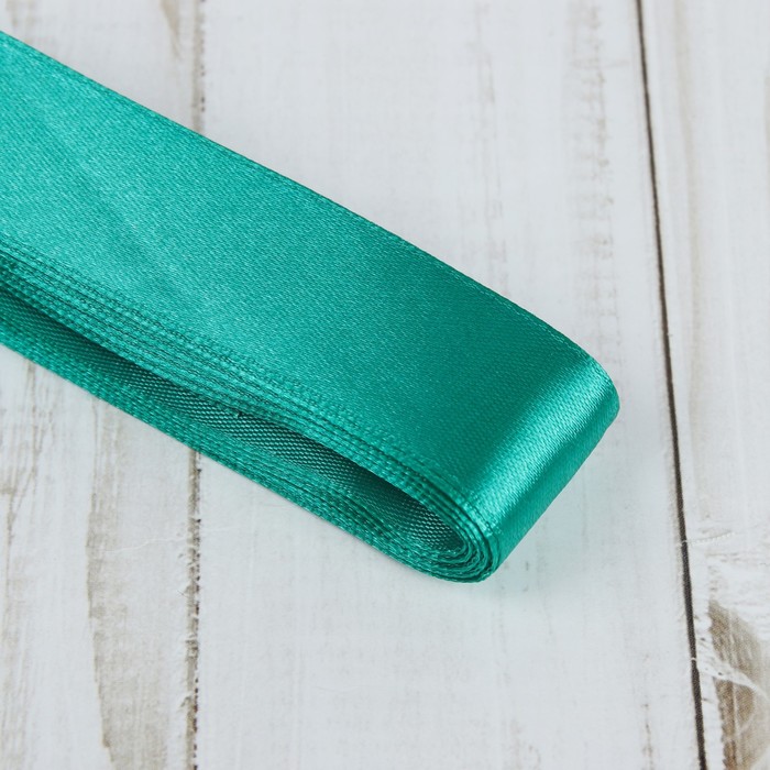 Лента атласная, 25мм, 5,4м, №016, цвет изумрудный