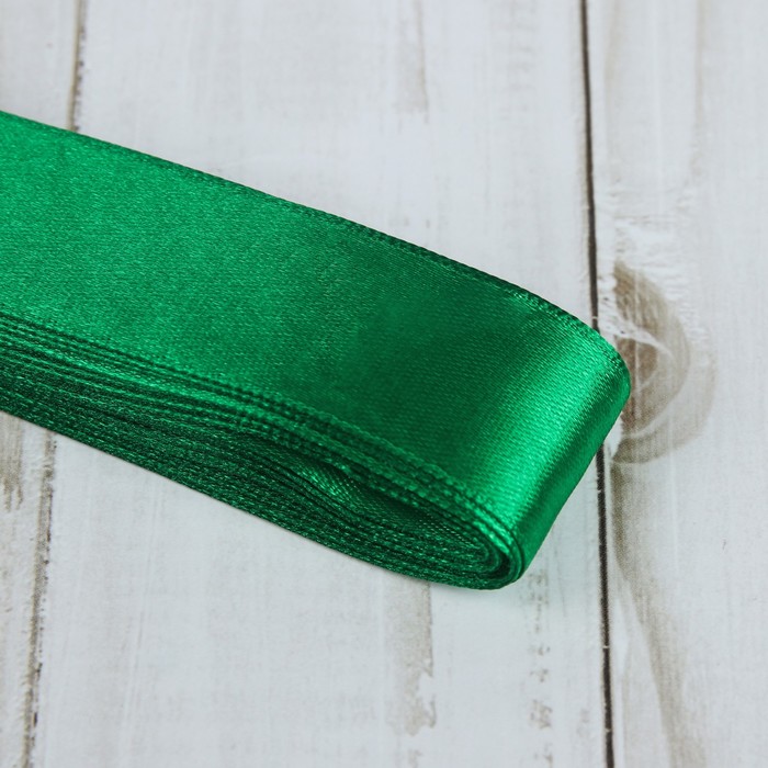 Лента атласная, 25мм, 5,4м, №019, цвет зелёный