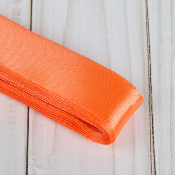 Лента атласная, 25мм, 5,4м, №024, цвет бледно-оранжевый