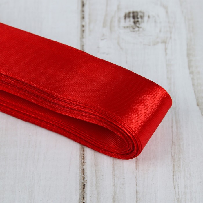 Лента атласная, 25мм, 5,4м, №026, цвет красный