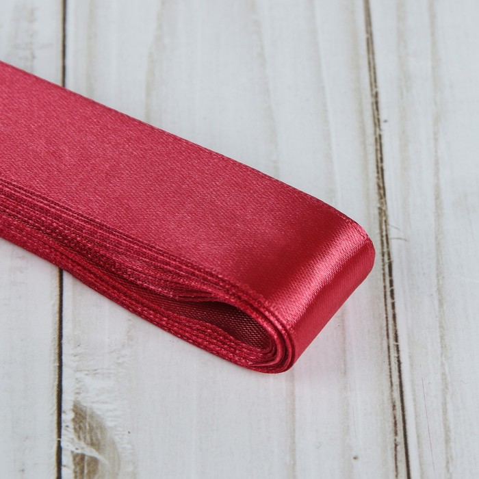 Лента атласная, 25мм, 5,4м, №070, цвет тёмно-розовый