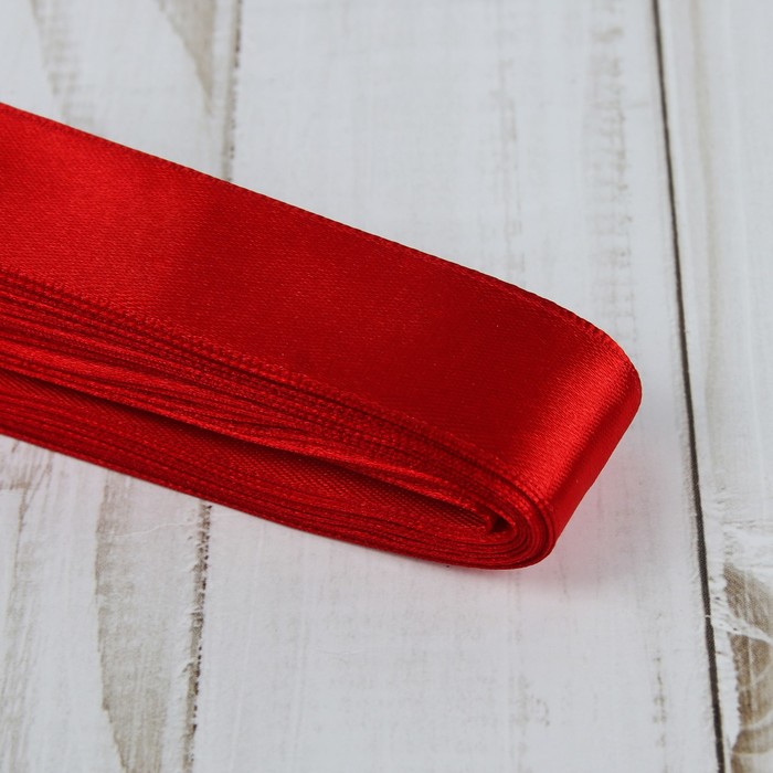 Лента атласная, 25мм, 5,4м, №104, цвет тёмно-красный