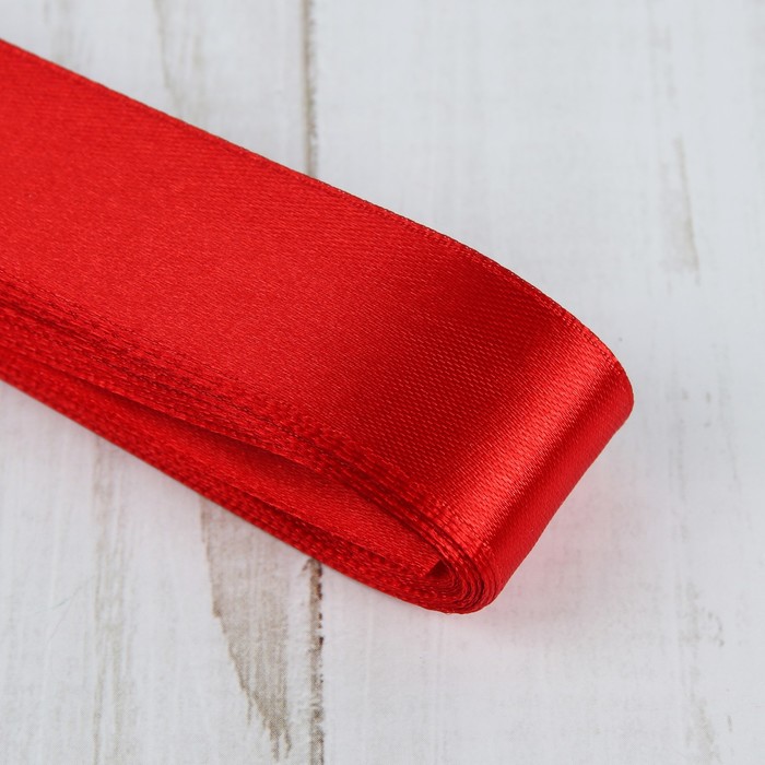 Лента атласная, 25мм, 5,4м, №112, цвет тёмно-красный
