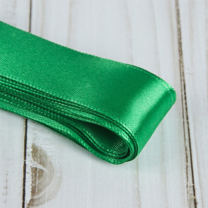 Лента атласная, 25мм, 5,4м, №152, цвет зелёный