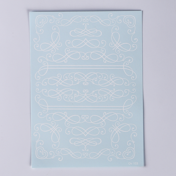 Пленка-слайдер фольгированный  для декора "Узоры белый" формат А6