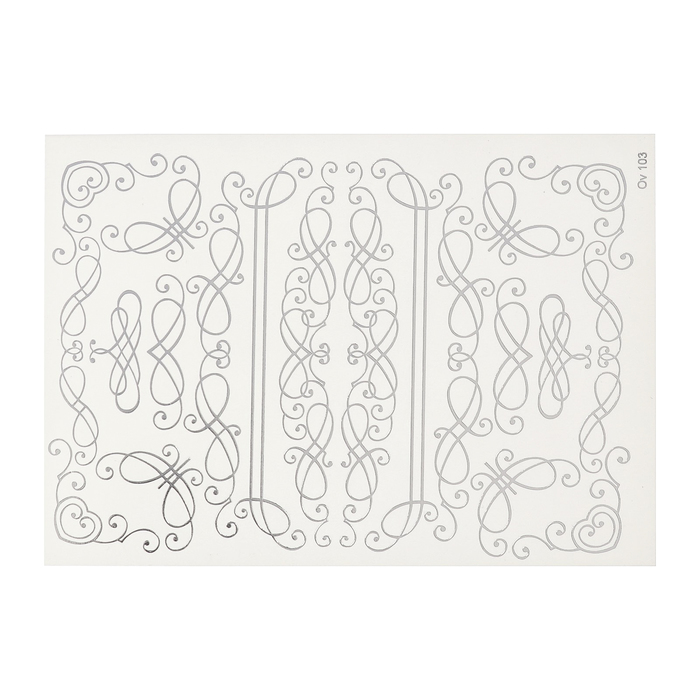 Пленка-слайдер фольгированный  для декора"Узоры серебро" формат А6