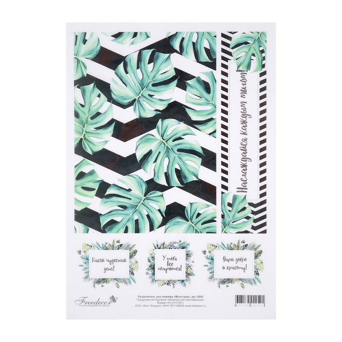 Разделитель для планера "Монстера" формат А4