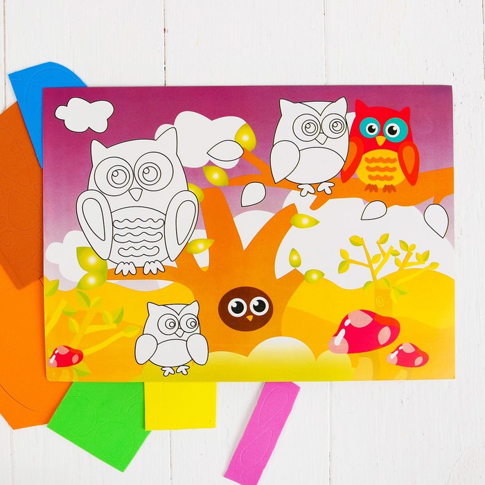 Аппликация 3D "Совы" из ЕVA