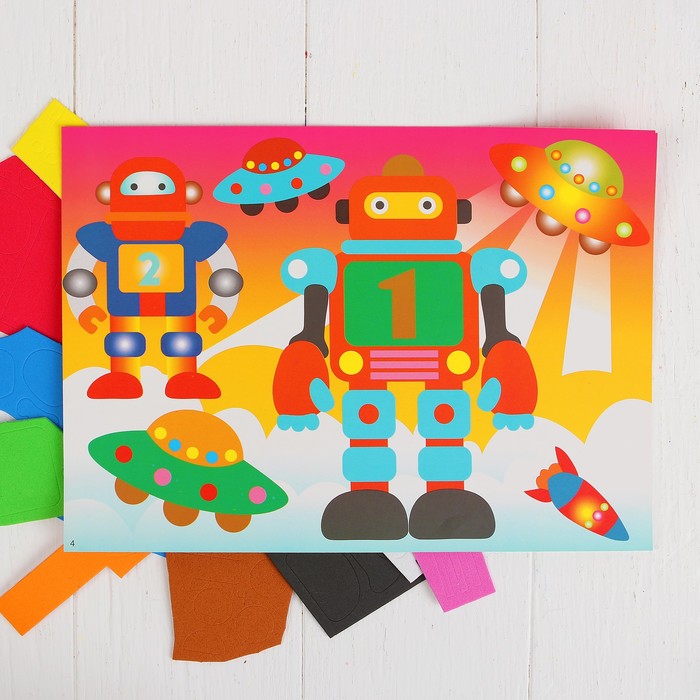 Аппликация 3D "Роботы" из ЕVA