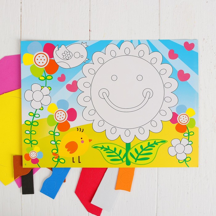 Аппликация 3D "Цветочная поляна" из ЕVA