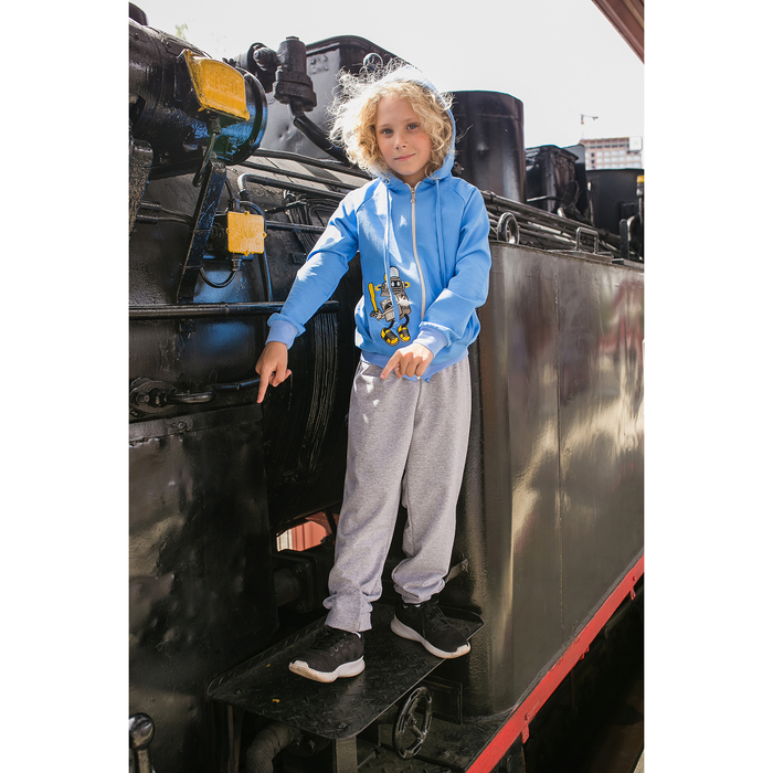 Спортивный костюм для мальчика MINAKU "Космос", рост 110-116 см, цвет серый/голубой