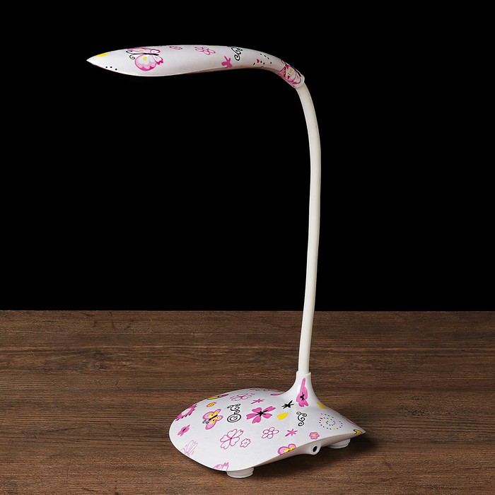 Лампа настольная сенсорная "Бабочки" АКБ USB 16LED 5вт 12.5х10,5х42,5