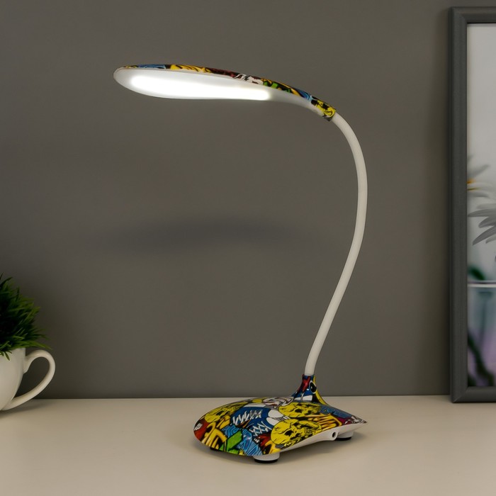 Лампа настольная сенсорная "Графити" АКБ USB 16LED 5вт 12,5х10,5х42,5