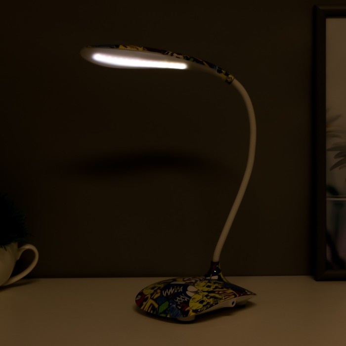 Лампа настольная сенсорная "Графити" АКБ USB 16LED 5вт 12,5х10,5х42,5